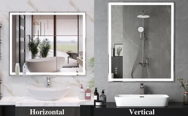 Alt view image 7 of 7 - 30x36 inch Led Bathroom Vanity Mirror Wall Mounted Adjustable White/Warm/Natural Lights Anti-Fog touch Switch with Memory Modern Smart Large Bathroom Mirrors