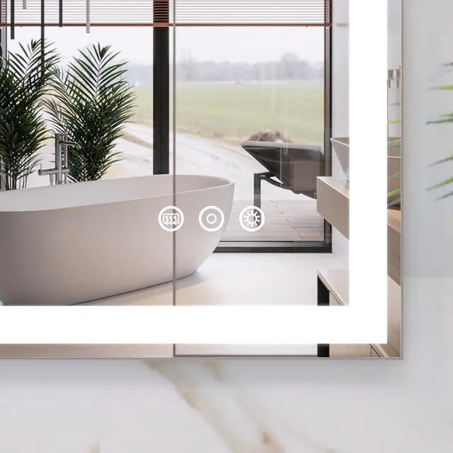 Alt view image 6 of 7 - 30x36 inch Led Bathroom Vanity Mirror Wall Mounted Adjustable White/Warm/Natural Lights Anti-Fog touch Switch with Memory Modern Smart Large Bathroom Mirrors