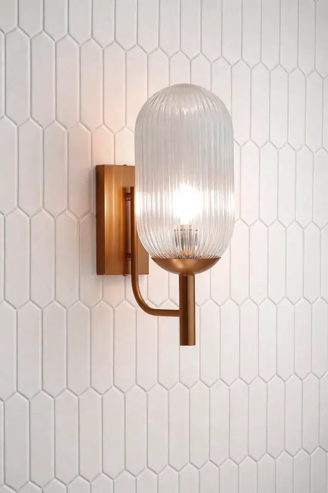Alt view image 2 of 7 - Dewdrop Wall Lamp - Bronze and Clear