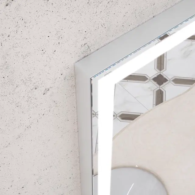Alt view image 7 of 7 - 48x36 inch Led Bathroom Vanity Mirror Wall Mounted Adjustable White/Warm/Natural Lights Anti-Fog touch Switch with Memory Modern Smart Large Bathroom Mirrors