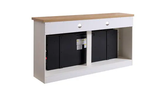 Alt view image 5 of 6 - 60 Inch Fireplace Tv Stand For Tvs Up To 70",With 50"Smart Electric Fireplace,White