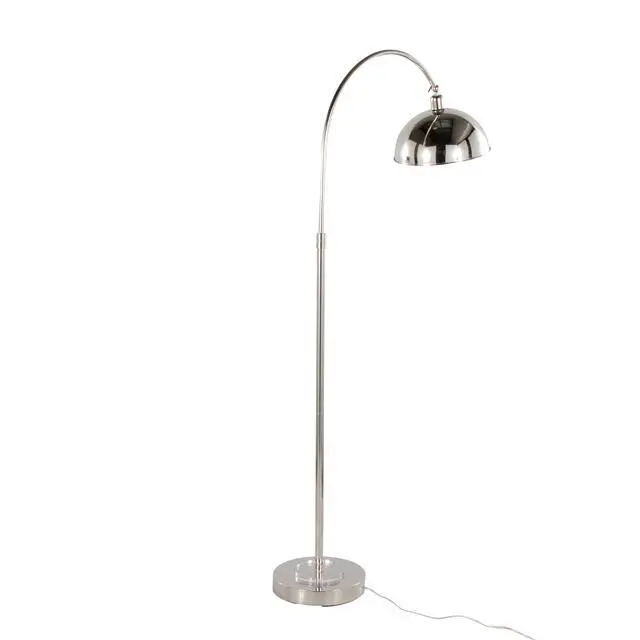 Alt view image 6 of 7 - Metal Floor Lamp in Polished Nickel and Clear K9 Crystal with White Metal Accents