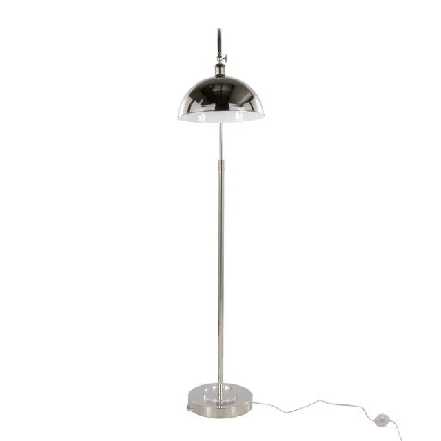 Alt view image 2 of 7 - Metal Floor Lamp in Polished Nickel and Clear K9 Crystal with White Metal Accents