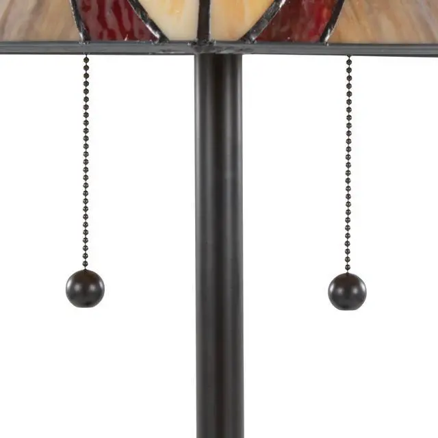 Alt view image 4 of 7 - 63" Floor Lamp in Oil Rubbed Bronze Metal with Brown and Cream Glass