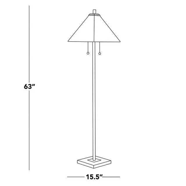 Alt view image 7 of 7 - 63" Floor Lamp in Oil Rubbed Bronze Metal with Brown and Cream Glass