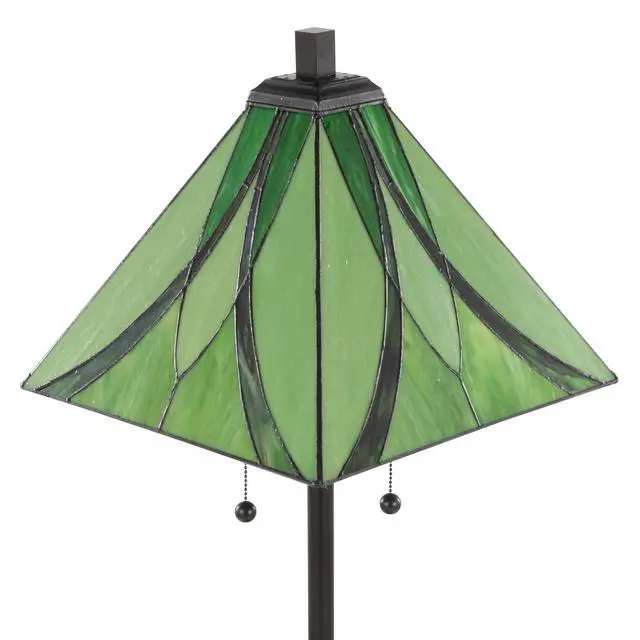 Alt view image 3 of 7 - 63" Floor Lamp in Oil Rubbed Bronze Metal with Green Glass