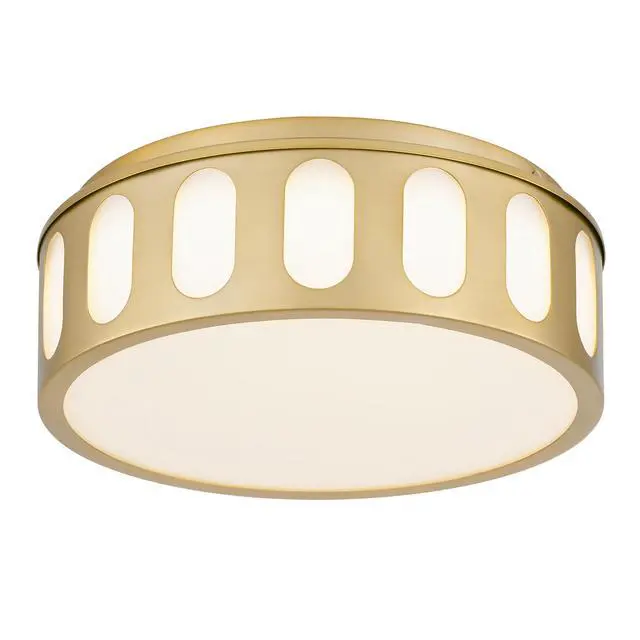 Alt view image 2 of 7 - 11.25-in Antiuqe Brass Led Flush Mount
