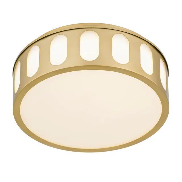 Alt view image 4 of 7 - 11.25-in Antiuqe Brass Led Flush Mount
