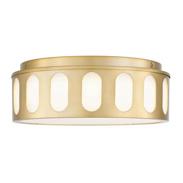 Alt view image 6 of 7 - 11.25-in Antiuqe Brass Led Flush Mount
