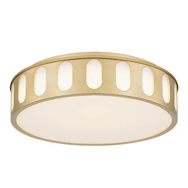 Alt view image 2 of 7 - 15.15-in Antique Brass Led Flush Mount