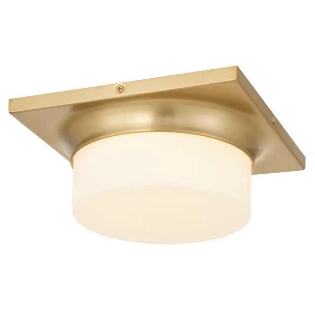 Alt view image 2 of 7 - 10-in Antique Brass Led Flush Mount