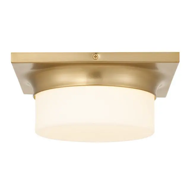 Alt view image 3 of 7 - 10-in Antique Brass Led Flush Mount