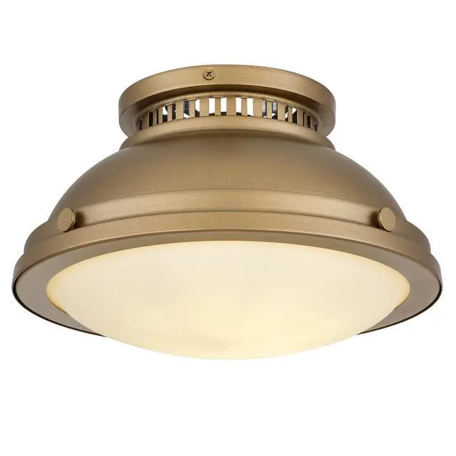 Alt view image 2 of 7 - 1-Light 11-in Polished Brass Flush Mount