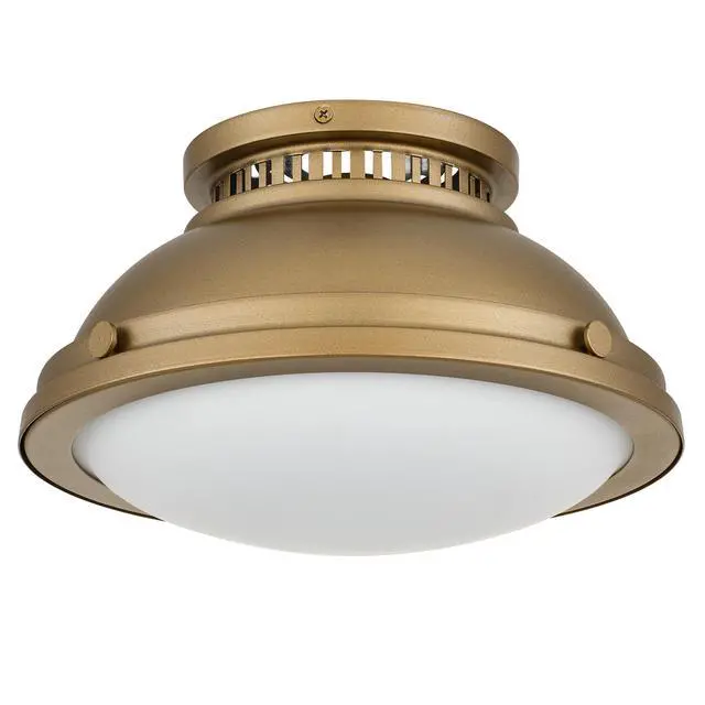 Alt view image 4 of 7 - 1-Light 11-in Polished Brass Flush Mount