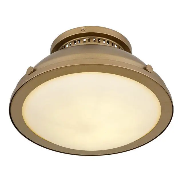 Alt view image 5 of 7 - 1-Light 11-in Polished Brass Flush Mount