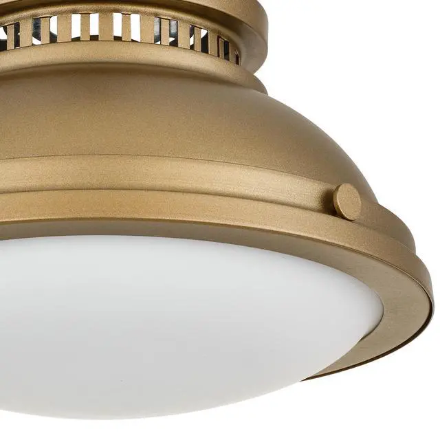 Alt view image 3 of 7 - 1-Light 11-in Polished Brass Flush Mount