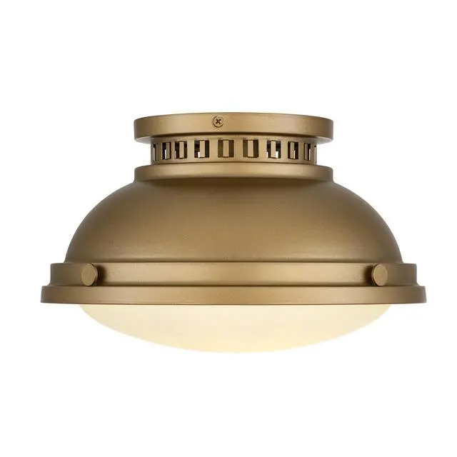 Alt view image 6 of 7 - 1-Light 11-in Polished Brass Flush Mount