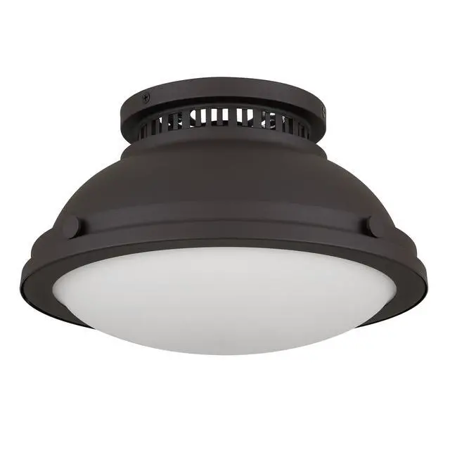 Alt view image 5 of 7 - 1-Light 11-in Dark Bronze Flush Mount