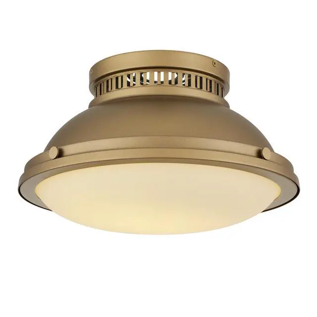 Alt view image 3 of 7 - 2-Light 14-in Polished Brass Flush Mount