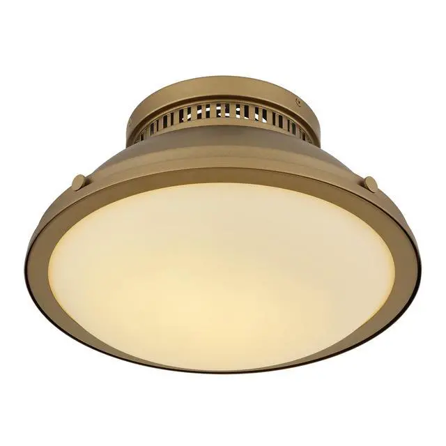 Alt view image 5 of 7 - 2-Light 14-in Polished Brass Flush Mount