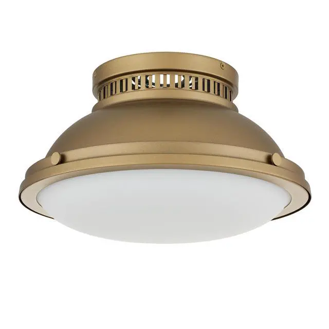 Alt view image 4 of 7 - 2-Light 14-in Polished Brass Flush Mount