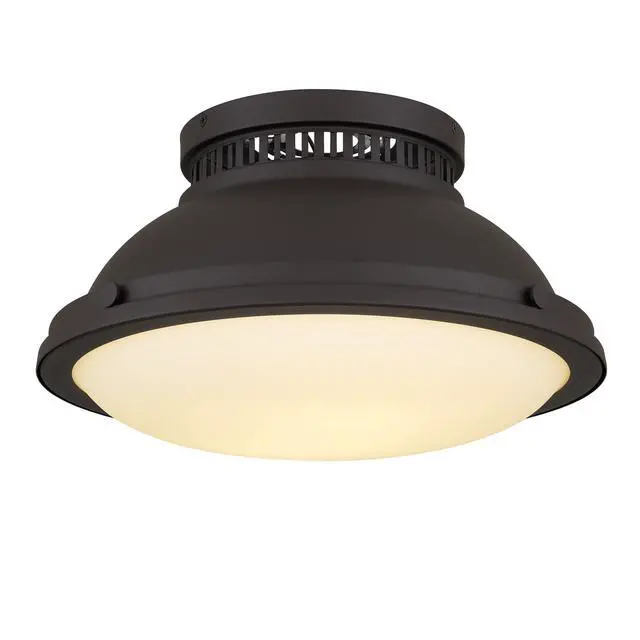 Alt view image 2 of 7 - 2-Light 14-in Dark Bronze Flush Mount