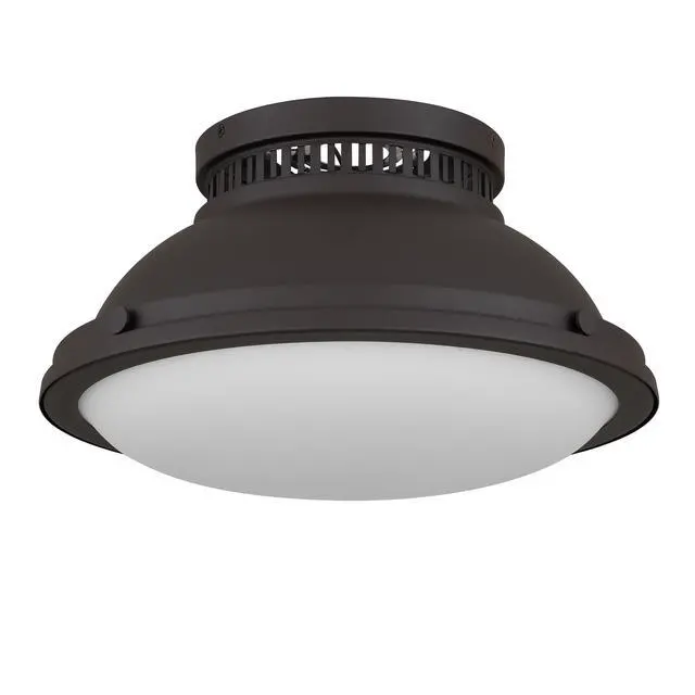 Alt view image 4 of 7 - 2-Light 14-in Dark Bronze Flush Mount