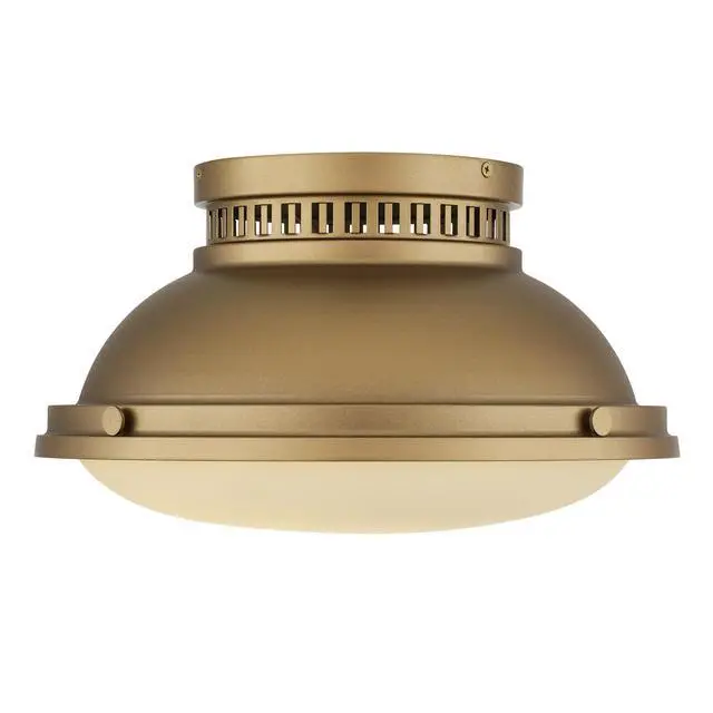 Alt view image 6 of 7 - 2-Light 14-in Polished Brass Flush Mount