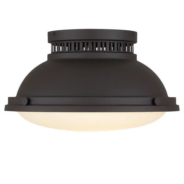 Alt view image 6 of 7 - 2-Light 14-in Dark Bronze Flush Mount