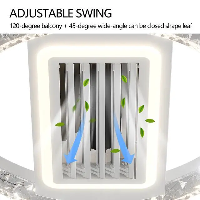 Alt view image 6 of 7 - 20" Led Bladeless Ceiling Fan Light with Remote Control Modern Flush Mount Ceiling Lamp with Air Circulation and Adjustable Brightness for Living Room, Dining Room, Or Bedroom