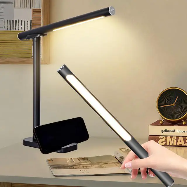 Main image of Led Desk Lamp 360°Adjustable, Usb Charging Port, 5 Light Modes & Dimmable Brightness, Bedside Lamp for Reading, Craft, Work, Study(Black)