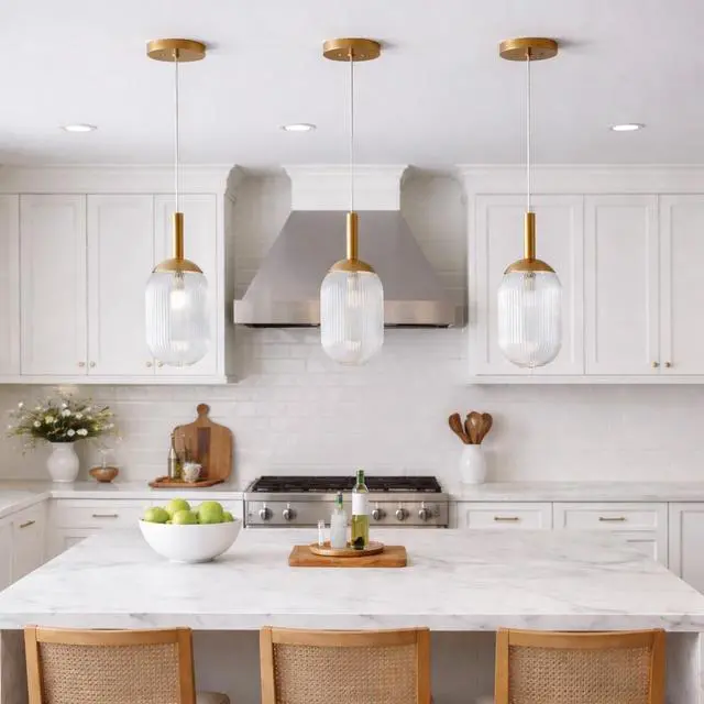 Alt view image 2 of 7 - Modern Style Pendant Lamp - Bronze and Clear 110-120V Bedside Lamp Bedroom/Living Room Ceiling Light
