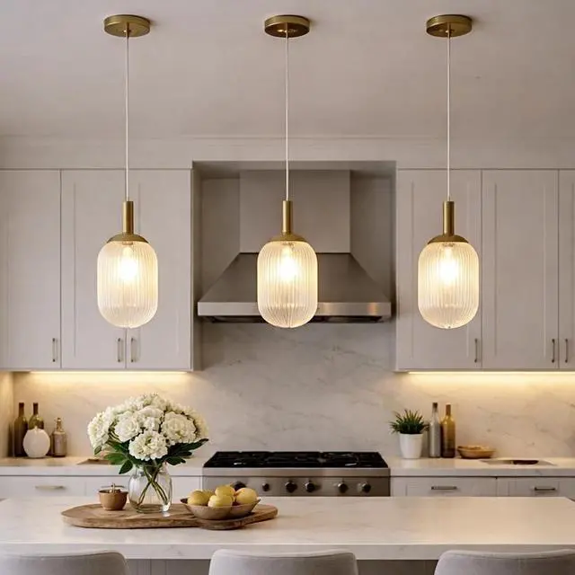 Main image of Modern Style Pendant Lamp - Bronze and Clear 110-120V Bedside Lamp Bedroom/Living Room Ceiling Light