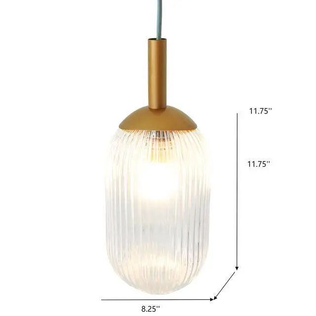Alt view image 5 of 7 - Modern Style Pendant Lamp - Bronze and Clear 110-120V Bedside Lamp Bedroom/Living Room Ceiling Light