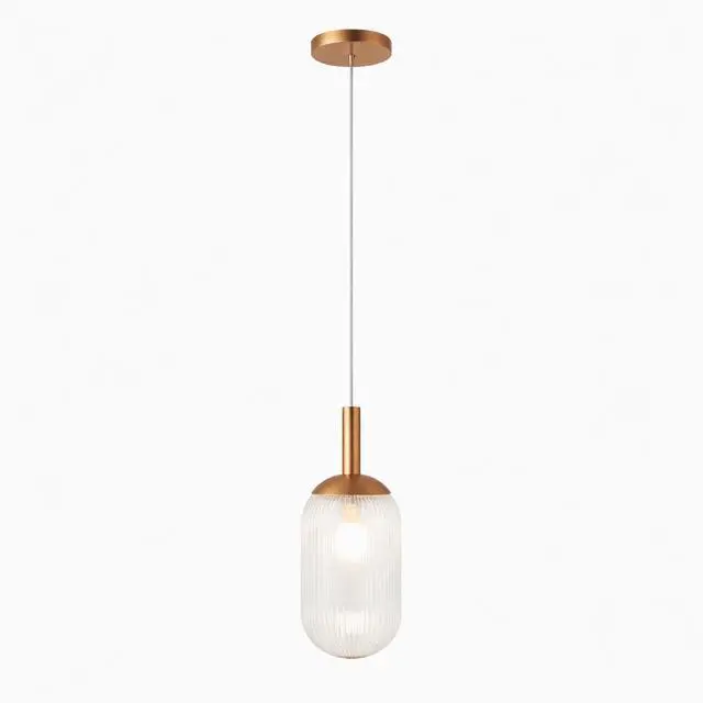 Alt view image 6 of 7 - Modern Style Pendant Lamp - Bronze and Clear 110-120V Bedside Lamp Bedroom/Living Room Ceiling Light
