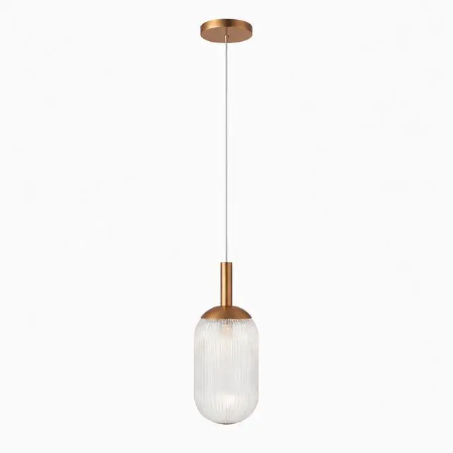 Alt view image 7 of 7 - Modern Style Pendant Lamp - Bronze and Clear 110-120V Bedside Lamp Bedroom/Living Room Ceiling Light