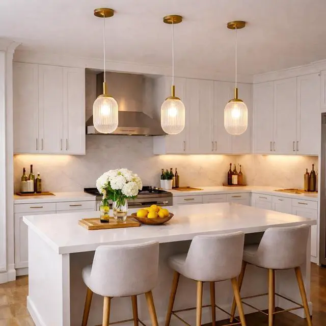 Alt view image 2 of 6 - Gemma Pendant Lamp - Gold and Clear 110-120V 1Pc