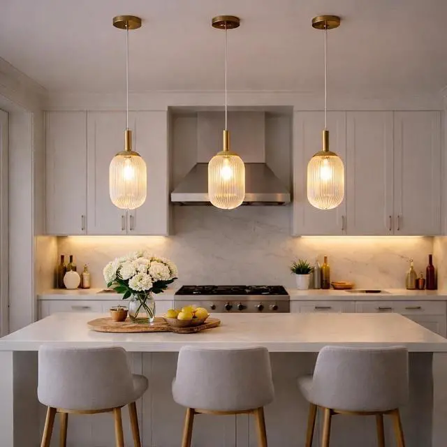 Main image of Gemma Pendant Lamp - Gold and Clear 110-120V 1Pc