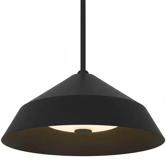 Alt view image 3 of 7 - 14 inch Diameter integrated Led Black Pendant