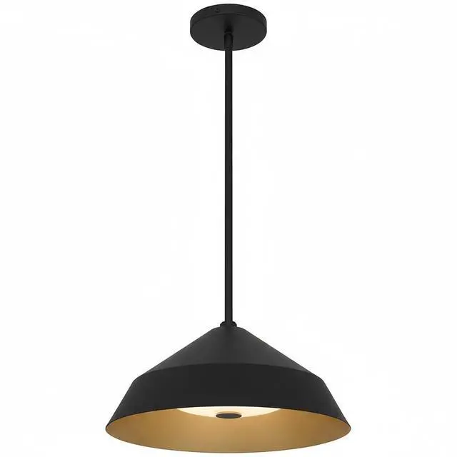 Alt view image 4 of 7 - 14 inch Diameter integrated Led Black Pendant