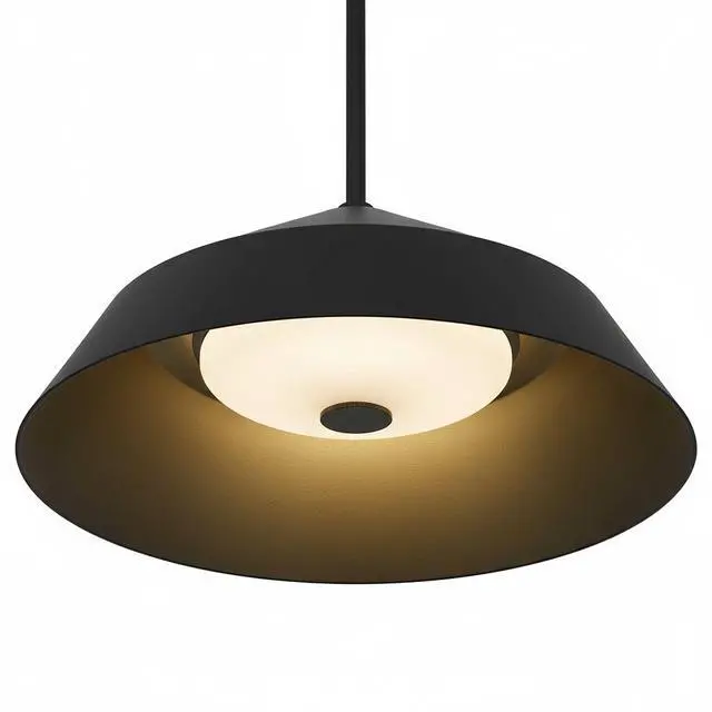 Alt view image 5 of 7 - 14 inch Diameter integrated Led Black Pendant