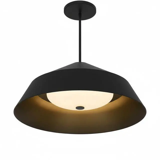 Alt view image 4 of 7 - 22 inch Diameter integrated Led Black Pendant