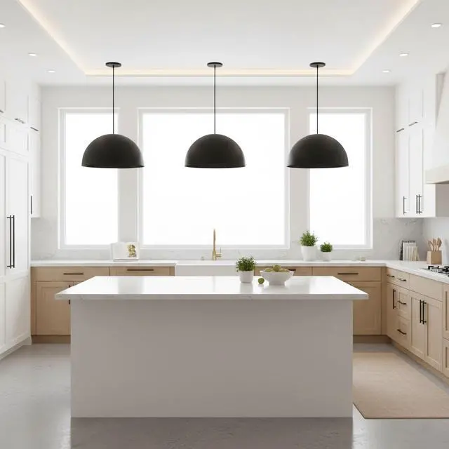 Alt view image 4 of 7 - 24 inch Diameter integrated Led Black Pendant