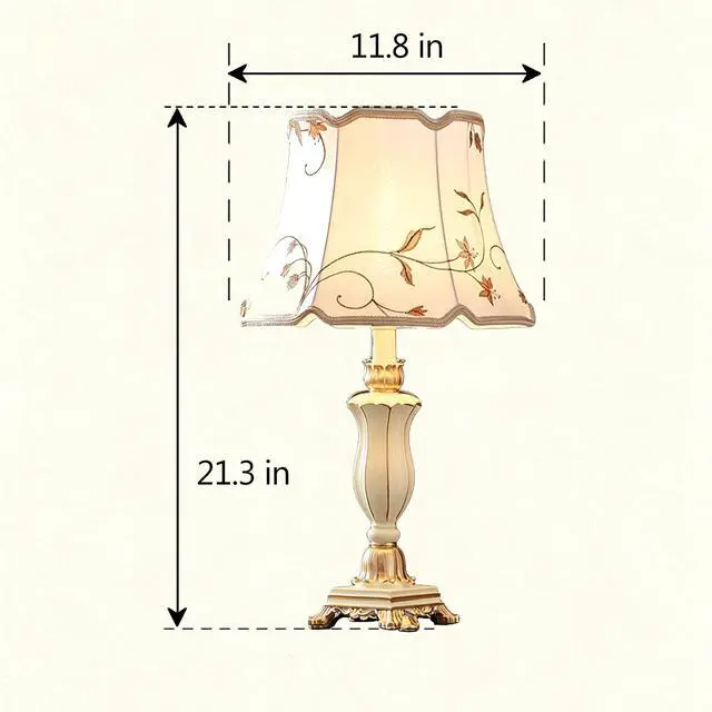 Alt view image 6 of 6 - Beige Patterned Gauze Table Lamp., Bedside Lamps Night Stands Farmhouse Vintage Nightstand Lamp Reading Light Home Office Dorm Desk Decorate Gifts Farmhouse Table Lamps for Bedroom,Living Room