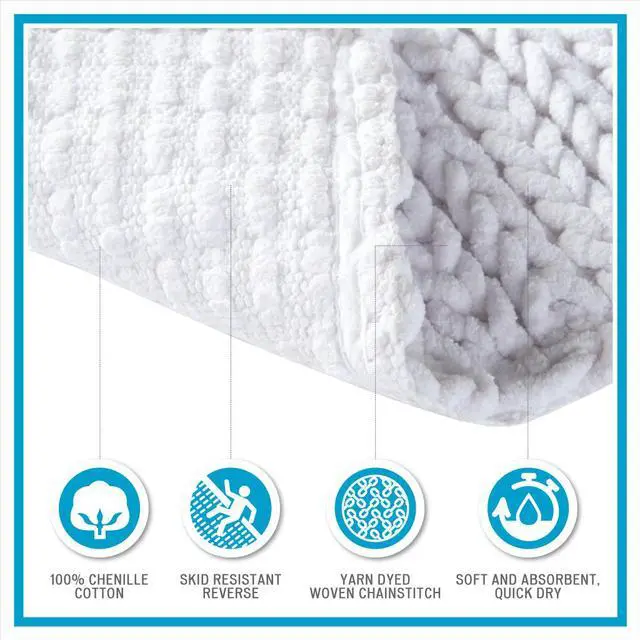 Alt view image 7 of 7 - 100% Cotton Chenille Chain Stitch Rug