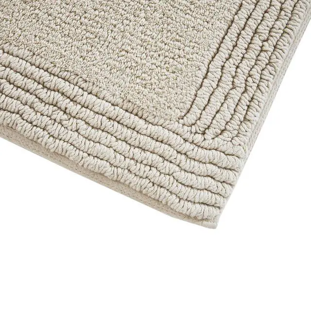 Alt view image 7 of 7 - 100% Cotton Tufted 3000 GSM Reversible Bath Rug Natural 21x34"
