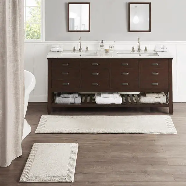 Alt view image 2 of 7 - 100% Cotton Tufted 3000 GSM Reversible Bath Rug Natural 21x34"