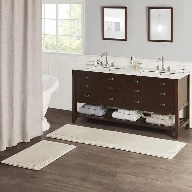 Alt view image 3 of 7 - 100% Cotton Tufted 3000 GSM Reversible Bath Rug Natural 21x34"