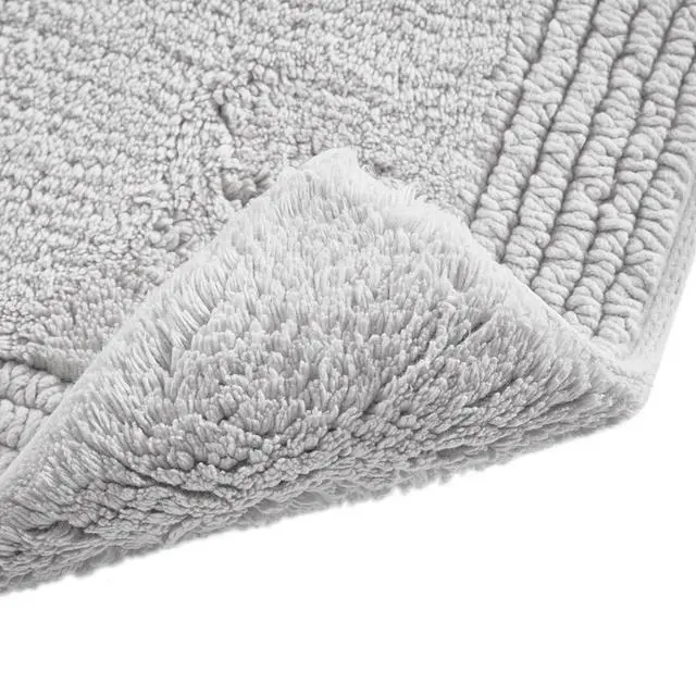 Alt view image 3 of 7 - 100% Cotton Tufted 3000GSM Reversible Bath Rug Grey 21x34"