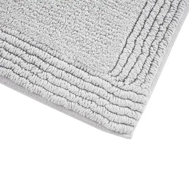 Alt view image 5 of 7 - 100% Cotton Tufted 3000GSM Reversible Bath Rug Grey 21x34"